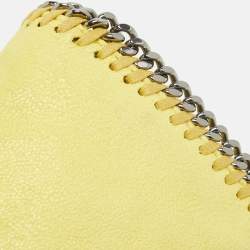 Pre Owned Stella McCartney Yellow Faux Suede Falabella Flap Crossbody Bag