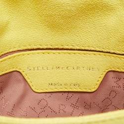 Pre Owned Stella McCartney Yellow Faux Suede Falabella Flap Crossbody Bag