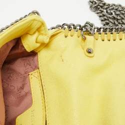 Pre Owned Stella McCartney Yellow Faux Suede Falabella Flap Crossbody Bag
