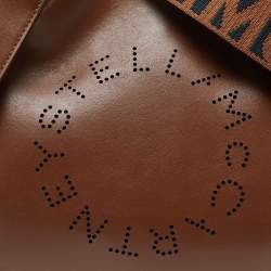 Pre Owned Stella McCartney Brown Faux Leather Stella Logo Crossbody Bag