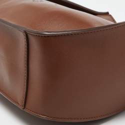 Pre Owned Stella McCartney Brown Faux Leather Stella Logo Crossbody Bag