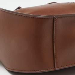 Pre Owned Stella McCartney Brown Faux Leather Stella Logo Crossbody Bag