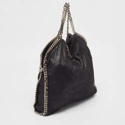 Pre Owned Stella McCartney Black Faux Leather Small Falabella Tote