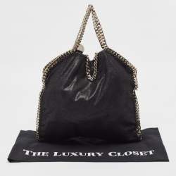 Pre Owned Stella McCartney Black Faux Leather Small Falabella Tote
