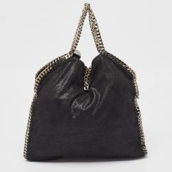 Pre Owned Stella McCartney Black Faux Leather Small Falabella Tote
