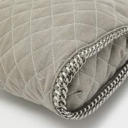 Pre Owned Stella McCartney Grey Quilted Faux Suede Falabella Tote