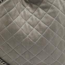 Pre Owned Stella McCartney Grey Quilted Faux Suede Falabella Tote