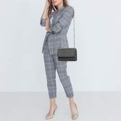 Pre Owned Stella McCartney Navy Blue Monogram Denim and Leather Falabella Flap Shoulder Bag