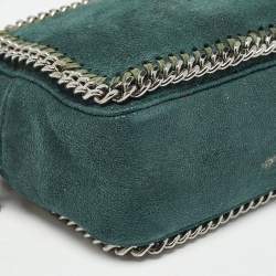 Pre Owned Stella McCartney Dark Green Faux Suede Falabella Camera Bag