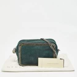 Pre Owned Stella McCartney Dark Green Faux Suede Falabella Camera Bag