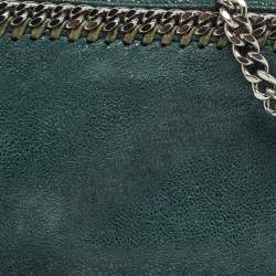 Pre Owned Stella McCartney Dark Green Faux Suede Falabella Camera Bag