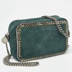 Pre Owned Stella McCartney Dark Green Faux Suede Falabella Camera Bag
