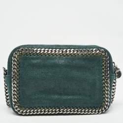 Pre Owned Stella McCartney Dark Green Faux Suede Falabella Camera Bag