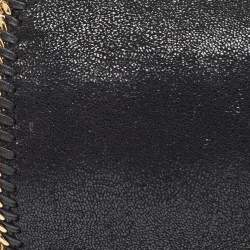 Pre Owned Stella McCartney Black Faux Leather Falabella Flap Crossbody Bag