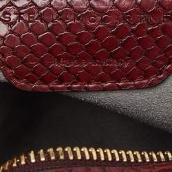 Pre Owned Stella McCartney Burgundy Python Embossed Faux Leather Star Crossbody Bag