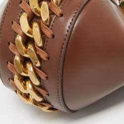 Pre Owned Stella McCartney Brown Faux Leather Chunky Chain Bucket Bag