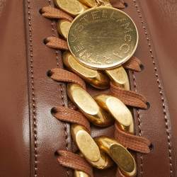 Pre Owned Stella McCartney Brown Faux Leather Chunky Chain Bucket Bag