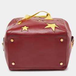 Pre Owned Stella McCartney Red/Yellow Faux Leather Zip Cavendish Tote