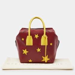 Pre Owned Stella McCartney Red/Yellow Faux Leather Zip Cavendish Tote