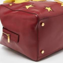 Pre Owned Stella McCartney Red/Yellow Faux Leather Zip Cavendish Tote