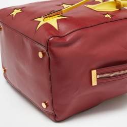 Pre Owned Stella McCartney Red/Yellow Faux Leather Zip Cavendish Tote