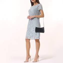 Pre Owned Stella McCartney Black Faux Suede Falabella Flap Crossbody Bag