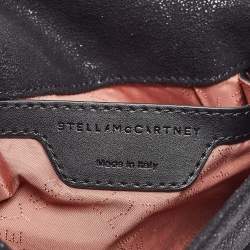 Pre Owned Stella McCartney Black Faux Suede Falabella Flap Crossbody Bag