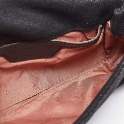 Pre Owned Stella McCartney Black Faux Suede Falabella Flap Crossbody Bag