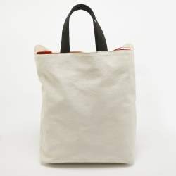 Pre Owned Stella McCartney Beige/Black Canvas Medium S&P Tote