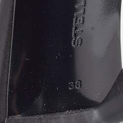 Pre Owned Stella McCartney Black Faux Leather Falabella T-Strap Sandals Size 38