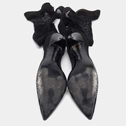 Pre Owned Stella McCartney Black Mesh and PVC Sock  Pumps Size 39