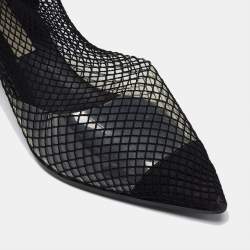 Pre Owned Stella McCartney Black Mesh and PVC Sock  Pumps Size 39