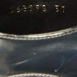 Pre Owned Stella McCartney Silver Patent Leather Elyse Oxford Sneakers Size 37