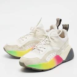 Stella McCartney Multicolor Faux Suede and Faux Leather Eclypse Lace Up Sneakers Size 38