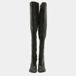 Stella McCartney Black Leather Over The Knee Boots Size 40