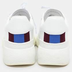 مملوكة مسبقًا Stella McCartney White Faux Leather Loop Low Top Sneakers Size 38