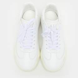 مملوكة مسبقًا Stella McCartney White Faux Leather Loop Low Top Sneakers Size 38