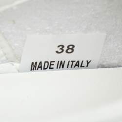 مملوكة مسبقًا Stella McCartney White Faux Leather Loop Low Top Sneakers Size 38