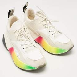 Stella McCartney Multicolor Faux Leather Eclypse Lace Up Sneakers Size 38