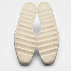 Pre Owned Stella McCartney Silver Faux Leather Elyse Wedge Sneakers Size 36