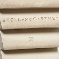 Pre Owned Stella McCartney Silver Faux Leather Elyse Wedge Sneakers Size 36