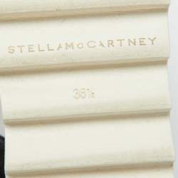 Pre Owned Stella McCartney Black Faux Leather Elyse Cutout Platform Derby Size 36.5