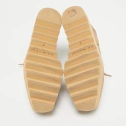 Pre Owned Stella McCartney Brown Nubuck Leather Elyse Star Wedge Sneakers Size 37