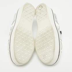Pre Owned Stella McCartney Silver Faux Leather Binx Star Slip On Sneakers Size 37