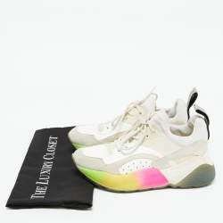 Stella McCartney Off White Faux Leather and Faux Suede Eclypse Sneakers Size 37