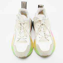 Stella McCartney Off White Faux Leather and Faux Suede Eclypse Sneakers Size 37