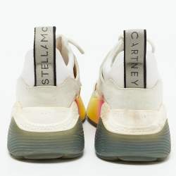 Stella McCartney Off White Faux Leather and Faux Suede Eclypse Sneakers Size 37