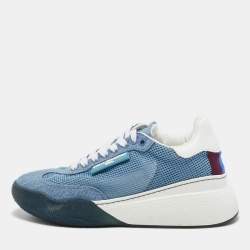 Stella McCartney Blue Mesh and Denim Loop Sneakers Size 37
