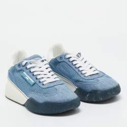 Stella McCartney Blue Mesh and Denim Loop Sneakers Size 37