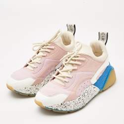 Stella McCartney Multicolor Faux Leather and Faux Suede Eclypse Sneakers Size 37